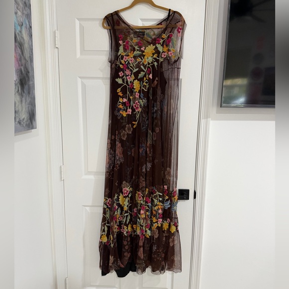 Biya Johnny Was Mesh Embroidered Maxi Dress - Picture 2 of 3